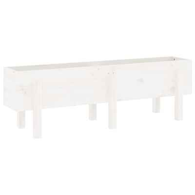 vidaXL Canteiro elevado de jardim 121x30x38 cm pinho maciço branco