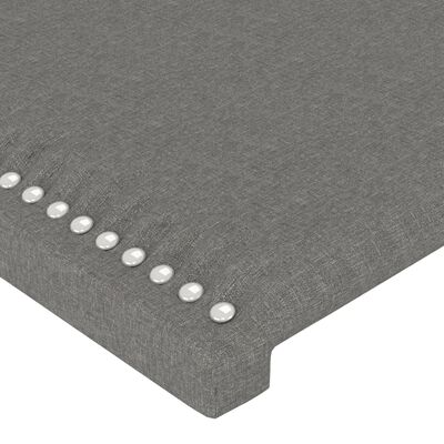 vidaXL Cabeceira de cama c/ luzes LED tecido 90x5x78/88cm cinza-escuro