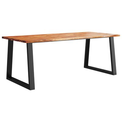 vidaXL Mesa de jantar c/ bordas vivas 200x90x75 cm acácia maciça