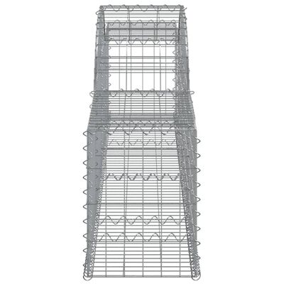 vidaXL Cestos gabião arqueados 12pcs 300x30x40/60 cm ferro galvanizado