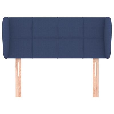 vidaXL Cabeceira de cama c/ abas tecido 83x23x78/88 cm azul