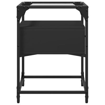 vidaXL Mesa de cabeceira 40x40x55 cm derivados de madeira preto