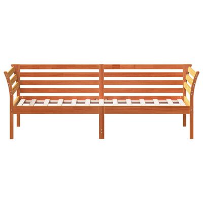 vidaXL Sofá-cama sem colchão 80x200 cm madeira de pinho castanho cera