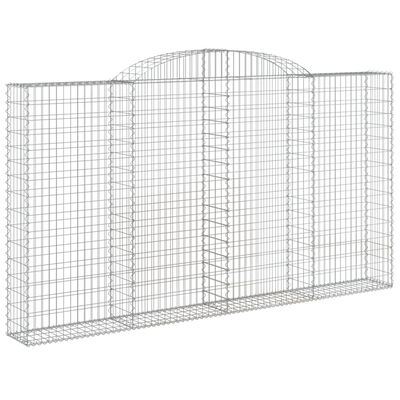 vidaXL Cestos gabião arqueados 5pcs 300x30x160/180cm ferro galvanizado