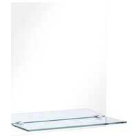 vidaXL Espelho de parede c/ prateleira vidro temperado 20x40 cm