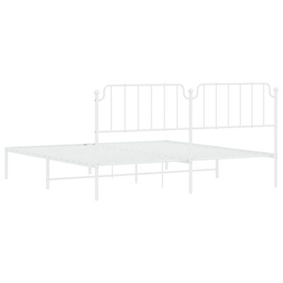 vidaXL Estrutura de cama com cabeceira 193x203 cm metal branco