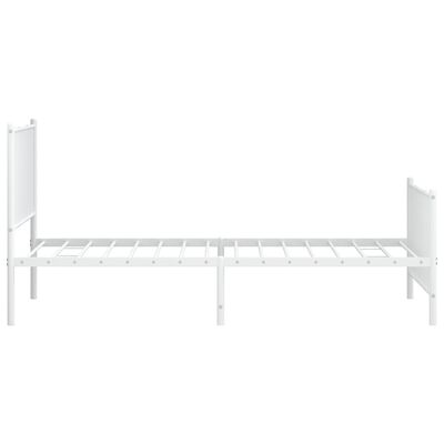 vidaXL Estrutura de cama com cabeceira e pés 100x190 cm metal branco