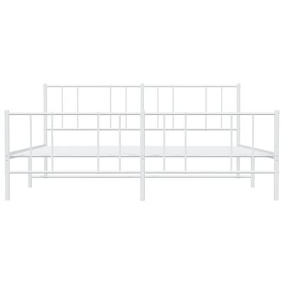 vidaXL Estrutura de cama com cabeceira e pés 183x213 cm metal branco