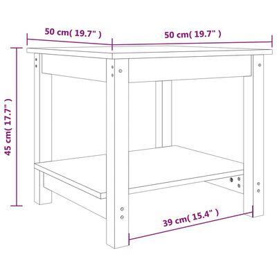 vidaXL Mesa de centro 50x50x45 cm pinho maciço castanho mel