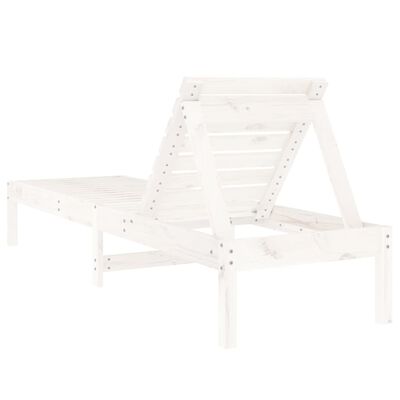 vidaXL Espreguiçadeiras 2 pcs 199,5x60x74 cm pinho maciço branco