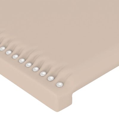 vidaXL Cabeceira cama c/ LED couro artif. 160x5x118/128 cm cappuccino