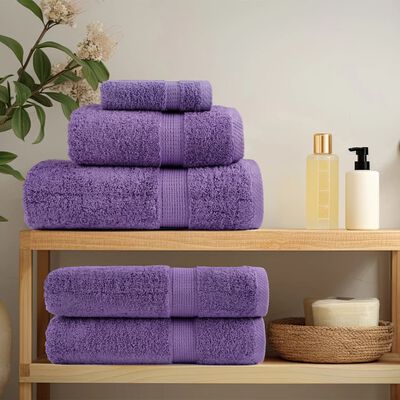 vidaXL Toalhas de mãos premium SOLUND 2pcs 50x100 cm 600 gsm roxo