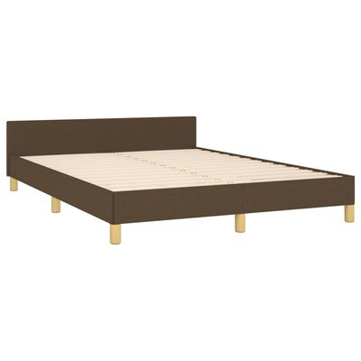 vidaXL Estrutura de cama sem colchão 140x200 cm tecido castanho-escuro