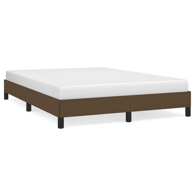 vidaXL Estrutura de cama sem colchão 140x200 cm tecido castanho-escuro