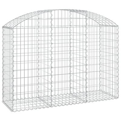 vidaXL Cesto gabião arqueado 150x50x100/120 cm ferro galvanizado