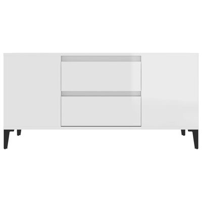 vidaXL Móvel p/ TV 102x44,5x50 cm derivados madeira branco brilhante