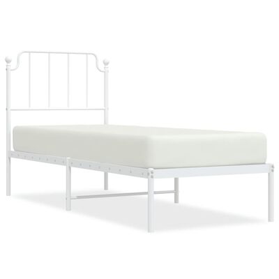 vidaXL Estrutura de cama com cabeceira 80x200 cm metal branco