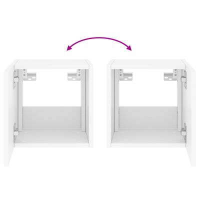 vidaXL Móveis de parede p/ TV com luzes LED 2 pcs 30,5x35x30 cm branco