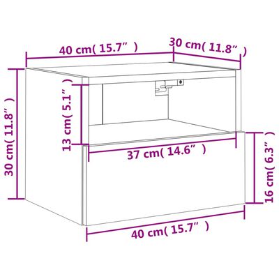 vidaXL Móveis de parede p/ TV 2 pcs 40x30x30cm derivados madeira preto