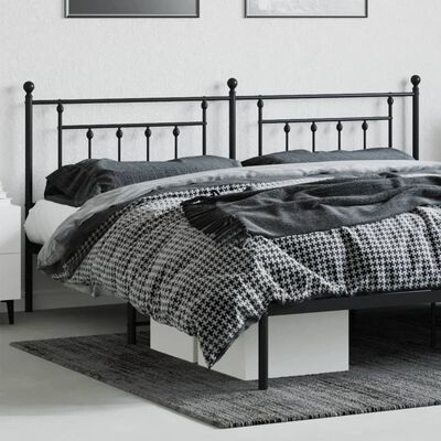 vidaXL Cabeceira de cama 200 cm metal preto