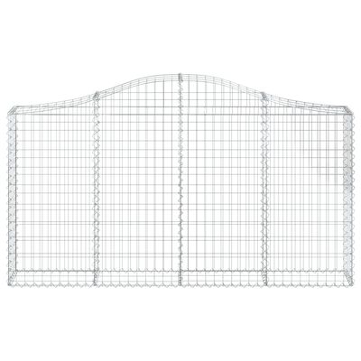 vidaXL Cestos gabião arqueados 14 pcs 200x30x100/120 ferro galvanizado