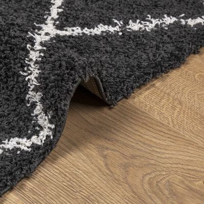 vidaXL Tapete shaggy de pelo alto PAMPLONA 300x400 cm preto e creme