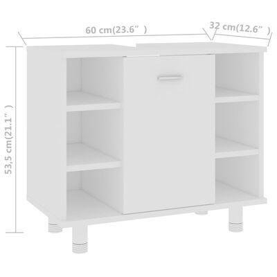 vidaXL Armário de casa de banho 60x32x53,5 cm derivados madeira branco