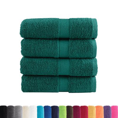 vidaXL Toalhas de mãos premium SOLUND 4 pcs 30x30 cm 600 g/m2 verde