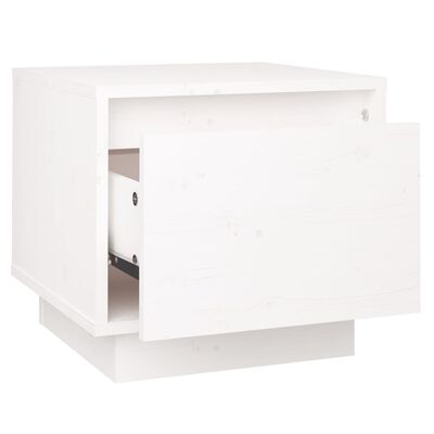 vidaXL Mesas de cabeceira 2 pcs 35x34x32 cm pinho maciço branco