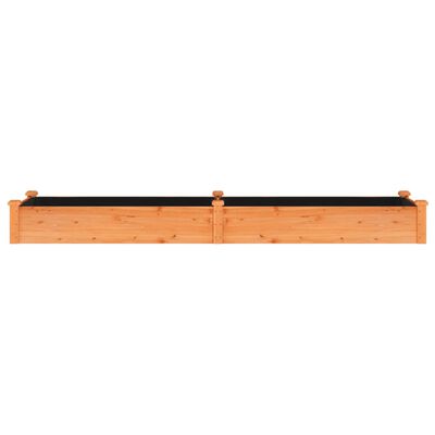 vidaXL Canteiro elevado c/ forro 240x60x25 cm abeto maciço castanho