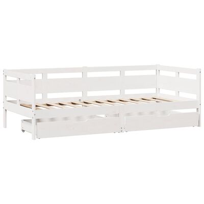 vidaXL Sofá-cama com gavetas 80x200 cm madeira de pinho maciça