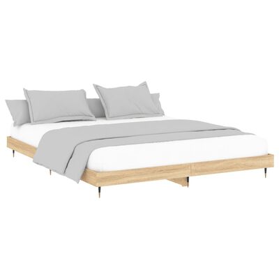 vidaXL Estrutura de cama 200x200 cm derivados madeira carvalho sonoma