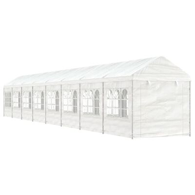 vidaXL Gazebo com telhado 17,84x2,28x2,69 m polietileno branco