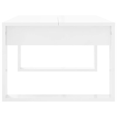 vidaXL Mesa de centro 102x50x35 cm derivados madeira branco brilhante