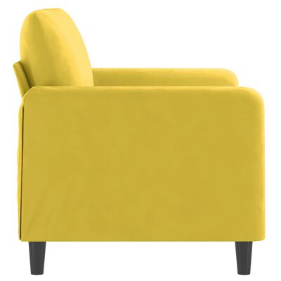 vidaXL Sofá de 2 lugares veludo 120 cm amarelo