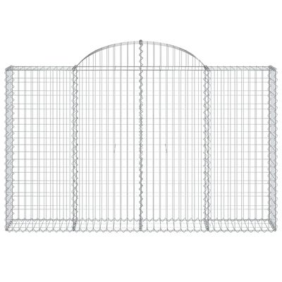 vidaXL Cestos gabião arqueados 7pcs 200x30x120/140cm ferro galvanizado