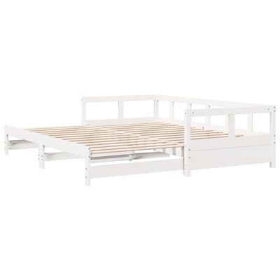 vidaXL Sofá-cama sem colchão 80x200 cm madeira de pinho maciça branco