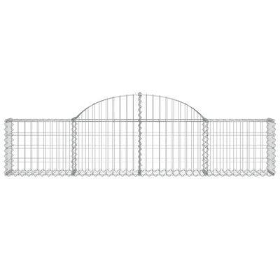 vidaXL Cestos gabião arqueados 12pcs 200x30x40/60 cm ferro galvanizado