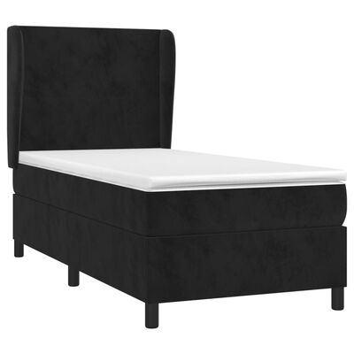 vidaXL Cama com molas/colchão 90x190 cm veludo preto