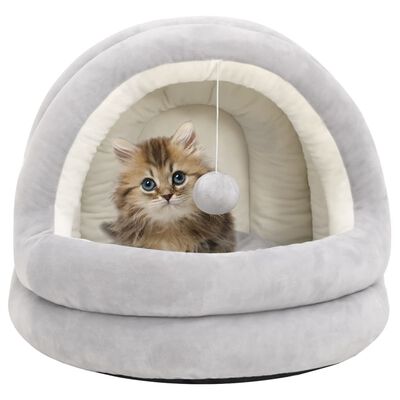 vidaXL Cama para gatos 40x40x35 cm cinzento e cor creme