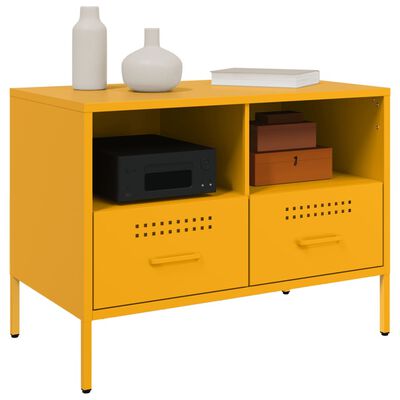 vidaXL Móvel de TV 68x39x50,5 cm aço amarelo mostarda