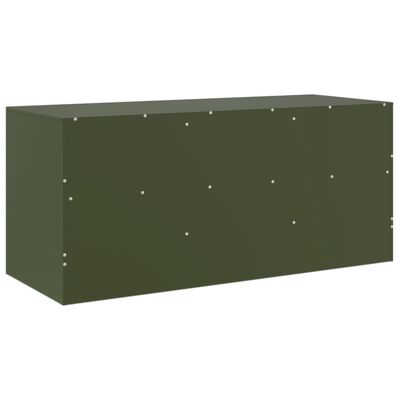 vidaXL Móvel de TV 99x39x44 aço verde azeitona