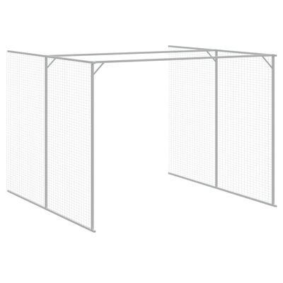 vidaXL Casota p/ cães c/ parque 214x661x181 cm aço galvaniz. antracite