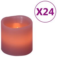 vidaXL Velas LED elétricas 24 pcs branco quente