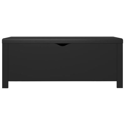 vidaXL Caixa arrumação c/ almofadão deriv. madeira 105x40x45 cm preto