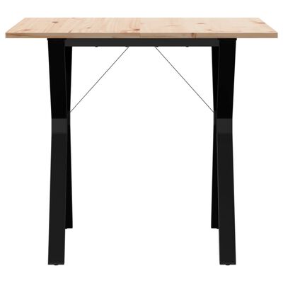 vidaXL Mesa de jantar estrutura em Y 90x90x75 cm pinho e ferro fundido