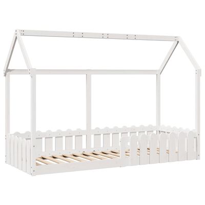 vidaXL Cama infantil formato casa 80x200 cm pinho maciço branco