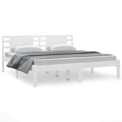 vidaXL Estrutura de cama 200x200 cm pinho maciço branco