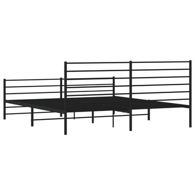 vidaXL Estrutura de cama com cabeceira e pés 193x203 cm metal preto