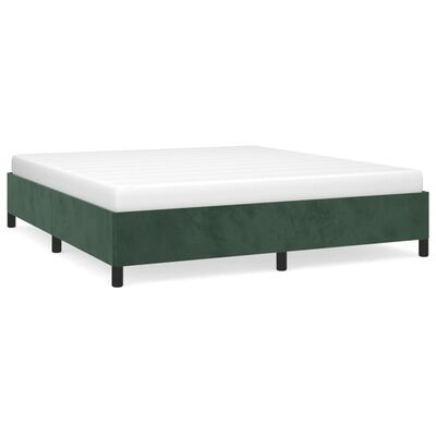 vidaXL Estrutura de cama 160x200 cm veludo verde-escuro